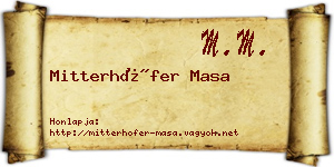 Mitterhöfer Masa névjegykártya